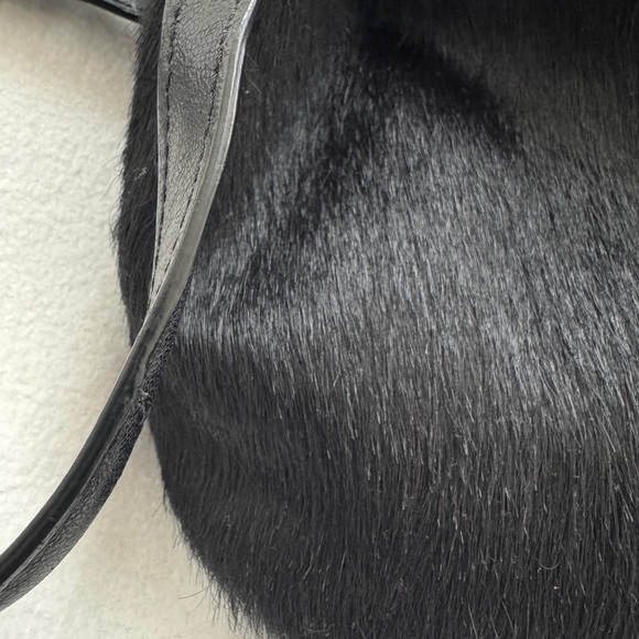 Black Drawstring Backpack with Zipper - Picture 2 of 7